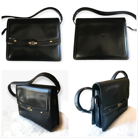 Vintage Gucci Handbag in Black Leather,‎ from 80s - Picture 5 of 16